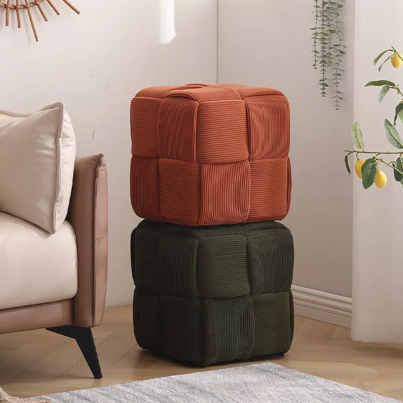

Домашний креативный винтажный тканевый квадратный табурет чайный столик диван мебель оттоманка скамейка для смены ног для прихожей