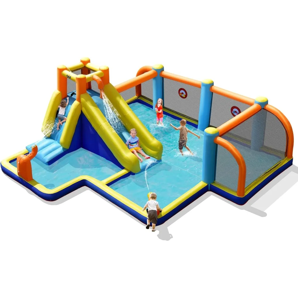 Inflatable Water Slide, 15x16.5FT Mega Water Soccer Waterslide Park for Outdoor Fun with Big Splash Pool
Inflatable Water Slide, 15x16.5FT Mega Water Soccer Waterslide Park for Outdoor Fun with Big Splash Pool