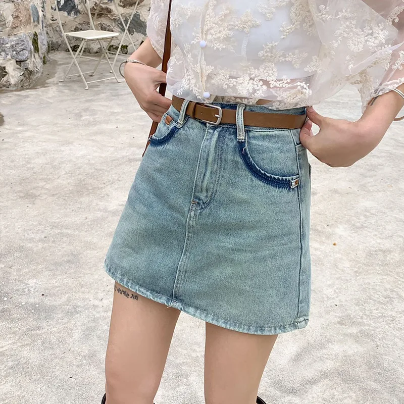 ZHISILAO New A-line Denim Skirt for Women Vintage Classic Blue High Waist Straight Jeans Shorts Summer 2023
ZHISILAO New A-line Denim Skirt for Women Vintage Classic Blue High Waist Straight Jeans Shorts Summer 2023