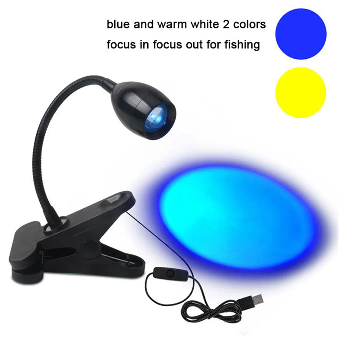 Portable LED Clip on USB Fishing Lights Focus in Focus out Zooming Night Fishing Lamp with blue or warm white output
Portable LED Clip on USB Fishing Lights Focus in Focus out Zooming Night Fishing Lamp with blue or warm white output