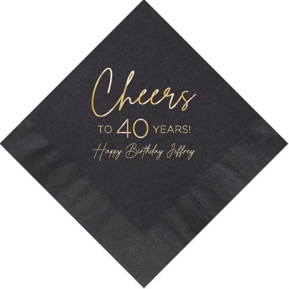 

Personalized Birthday Napkins Cocktail Beverage Luncheon Dinner and Guest Towels Available Number can be changed! Cheers Napkins