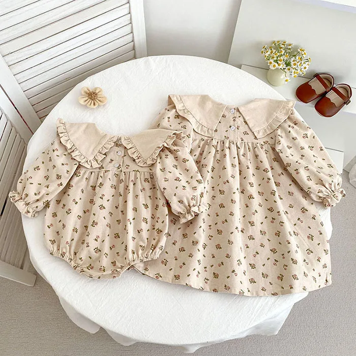 2025 New Autumn Sister Dress 2-6Yrs Girl Party Dress Long Sleeved Cotton Print Kids Princess Dresses Baby Girl Romper 9 S1b68c676c03546428501800d78fc3a2af