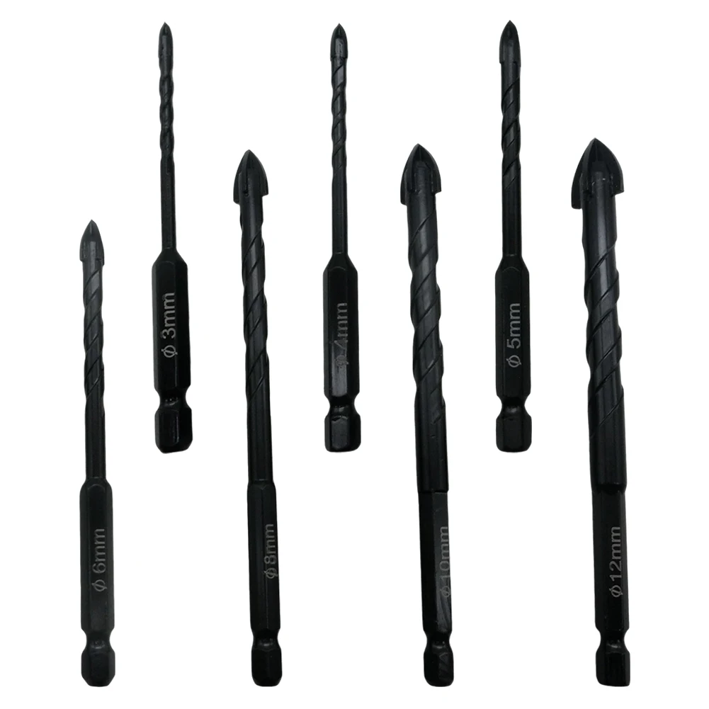 7Pcs Cross Drill Bits Hex Shank 3/4/5/6/8/10/12mm Head For Glass Concrete Hole Opnening Punching Electric Screwdriver Tool Parts
7Pcs Cross Drill Bits Hex Shank 3/4/5/6/8/10/12mm Head For Glass Concrete Hole Opnening Punching Electric Screwdriver Tool Parts