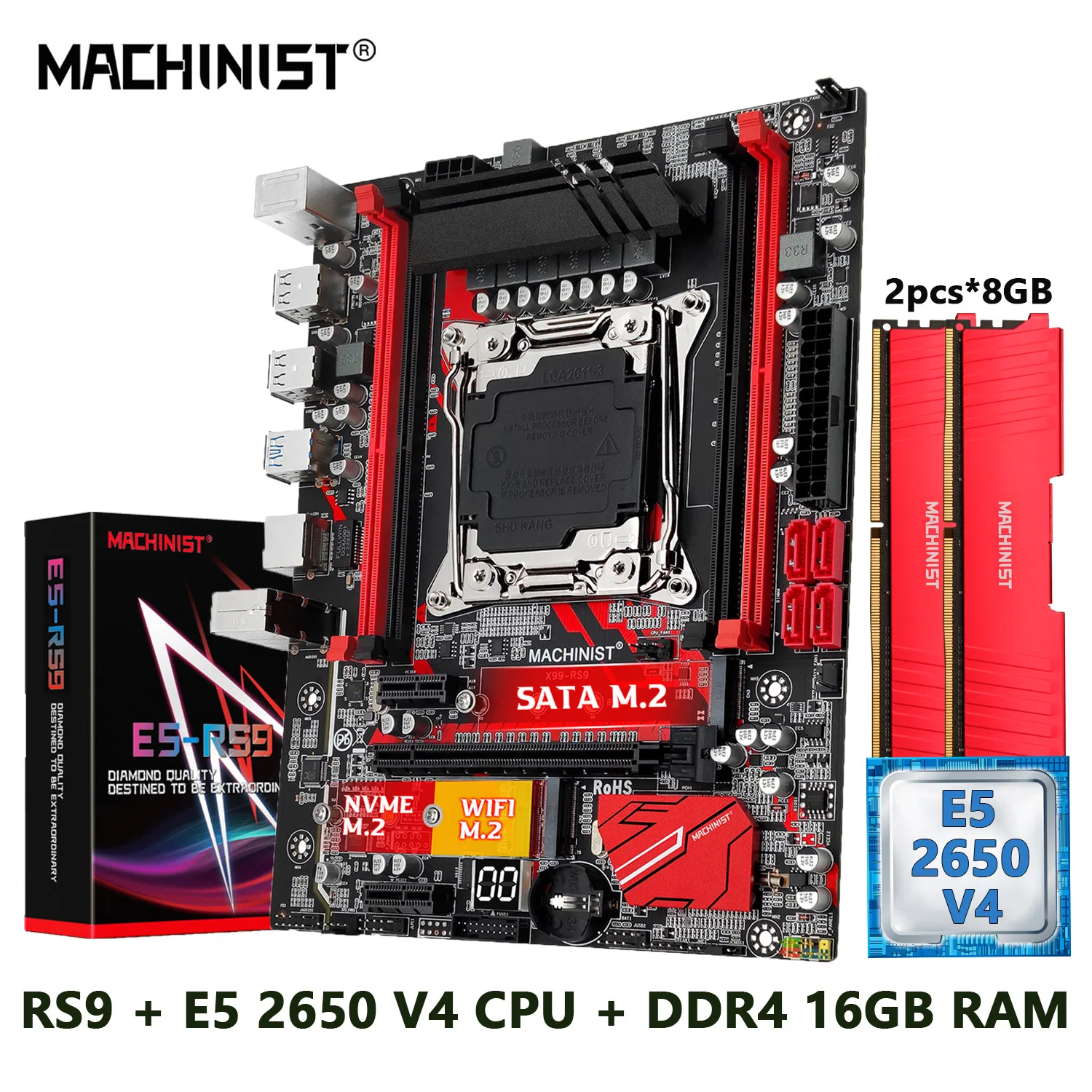 MACHINIST X99 комплект материнской платы LGA 2011-3 ЦП Xeon E5 2650 V4 процессор DDR4 2*8 Гб оперативной памяти SSD NVME M.2 USB3.0
MACHINIST X99 комплект материнской платы LGA 2011-3 ЦП Xeon E5 2650 V4 процессор DDR4 2*8 Гб оперативной памяти SSD NVME M.2 USB3.0