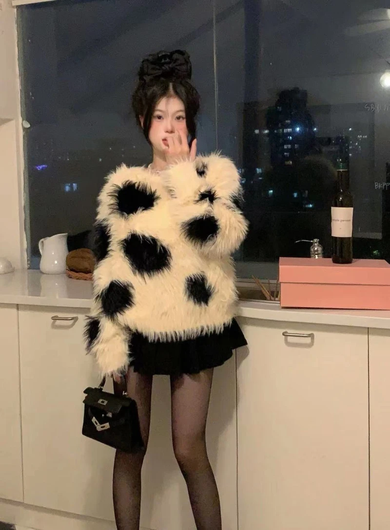 

Soft Waxy Mink Plush Plush Sweater Women's Dress Slouchy In Autumn and Winter Premium Knitwear Y2k Fashion Tops 2022 Women