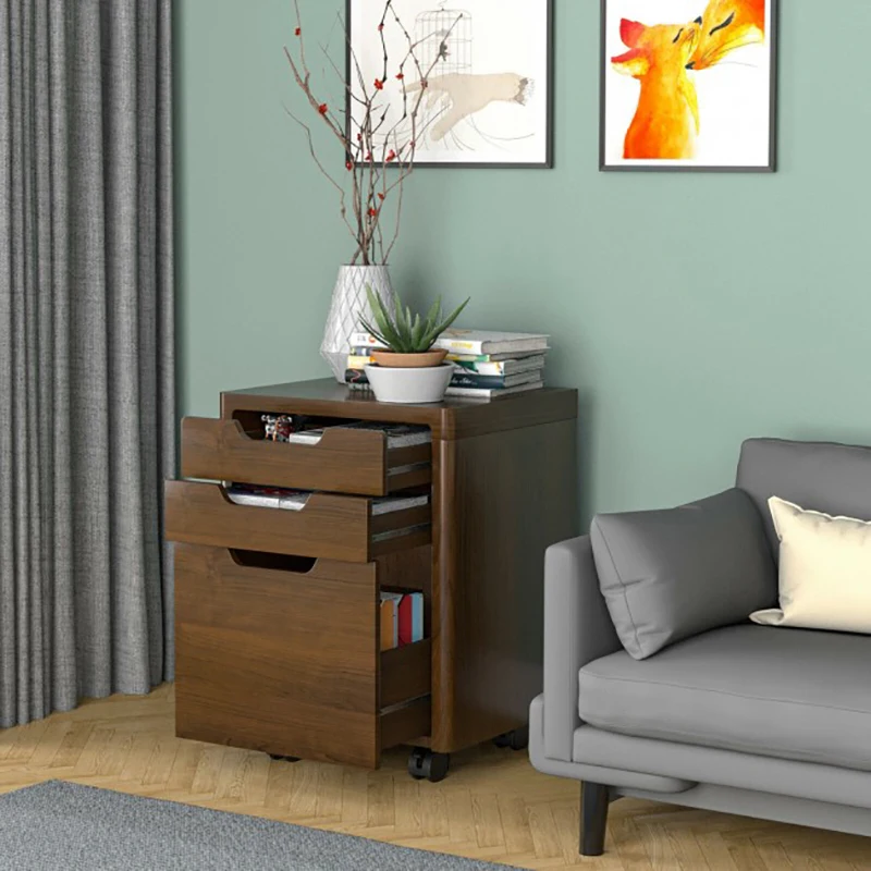 

Mobile Storage Cabinet with 3 Drawers Storage Box with Wheels File Cabinet Locker for Living Room Bedroom Office
