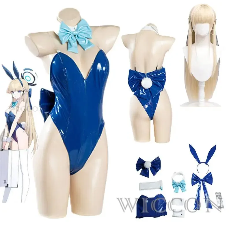 

Blue Archive Cosplay Asuma Toki Cosplay Costume Wigs Halos Sexy Bunny Girls Jumpsuit Kawaii Women Girls Halloween Party Suit