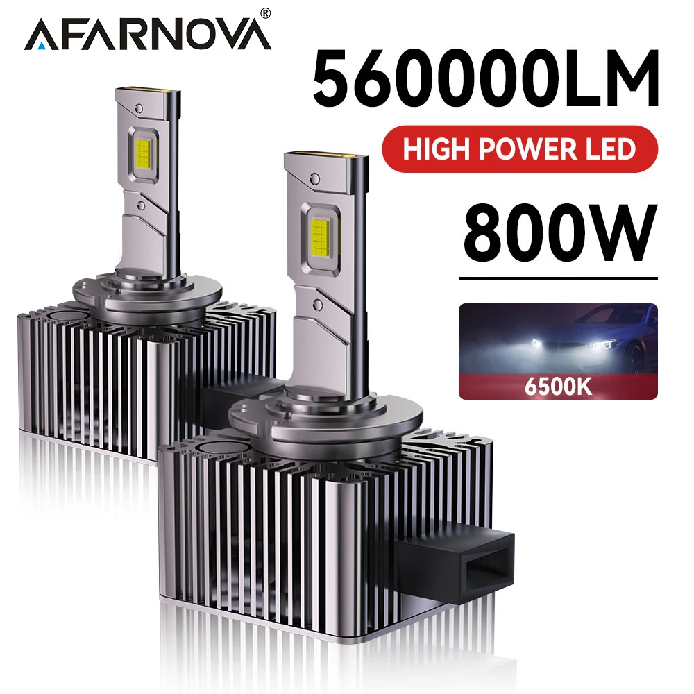 

Afarnova 2Pcs 560000LM D1S Led Headlight 800W D3S Canbus Bulbs D4S D5S D2S Led Lights D4R D2R Car Lamp D Series Car Bulbs 6000K