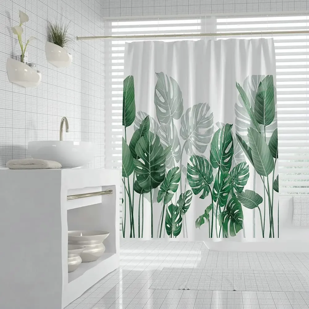 Tropical Green Plant Leaf Shower Curtain Modern European Botanical Foliage Transparent Art Home Bathroom Decor Waterproof Screen
Tropical Green Plant Leaf Shower Curtain Modern European Botanical Foliage Transparent Art Home Bathroom Decor Waterproof Screen