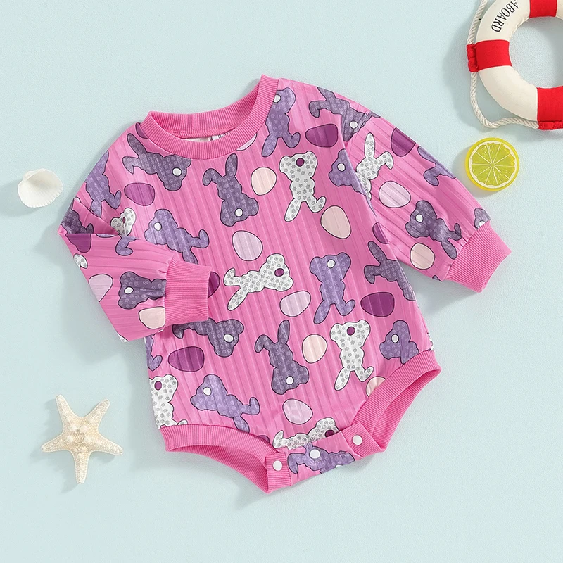 Baby Girls Romper Long Sleeve Crew Neck Rabbit Eggs Print Fall Bodysuit Easter Clothes 8 S1b737ccae66b422b91c8f53b84baf84eP
