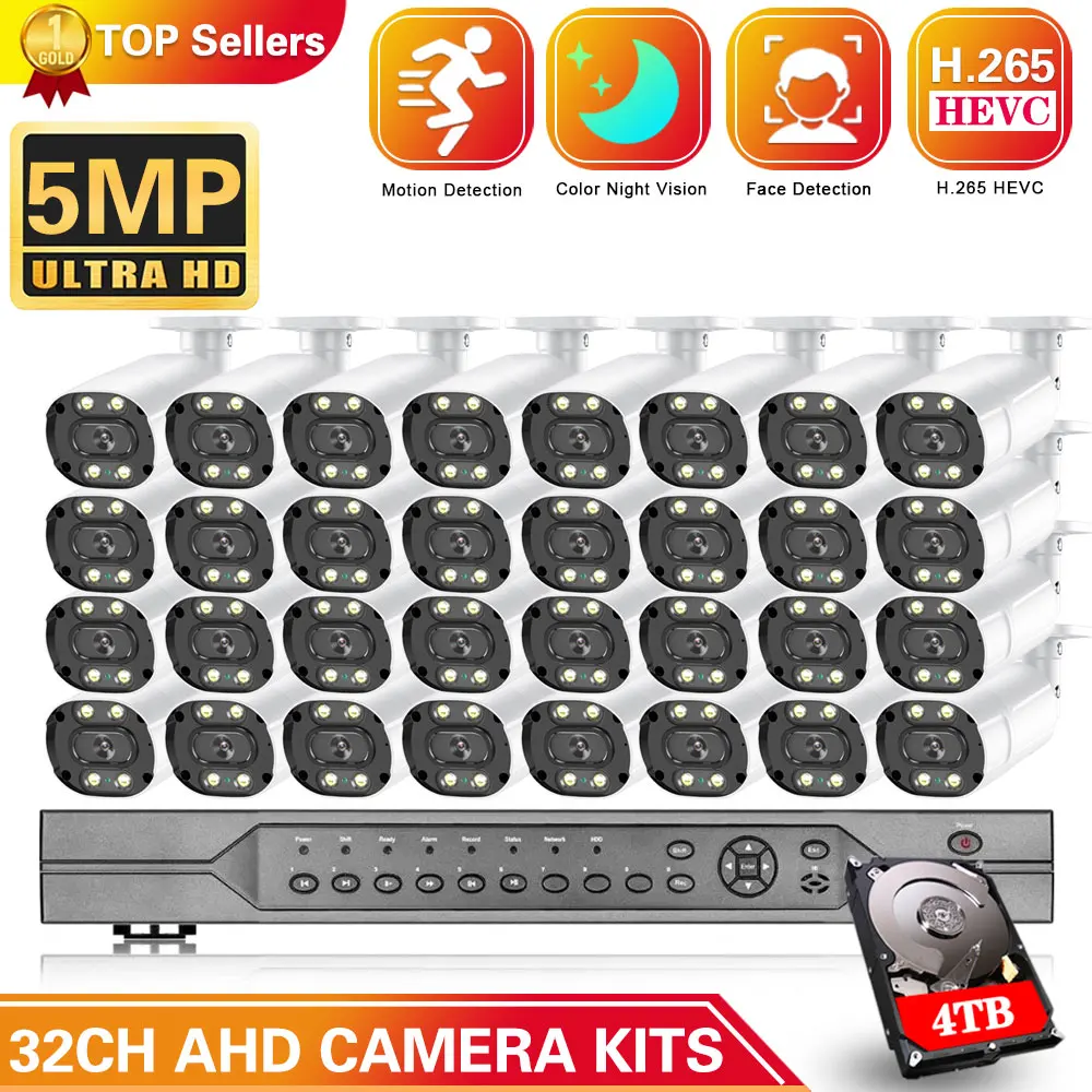 H.265+ 32CH 5MP Cctv Dvr System 5MP Low Ilumination Security Color Night Vision IP66 Waterproof Camera Video Surveillance Kit
H.265+ 32CH 5MP Cctv Dvr System 5MP Low Ilumination Security Color Night Vision IP66 Waterproof Camera Video Surveillance Kit