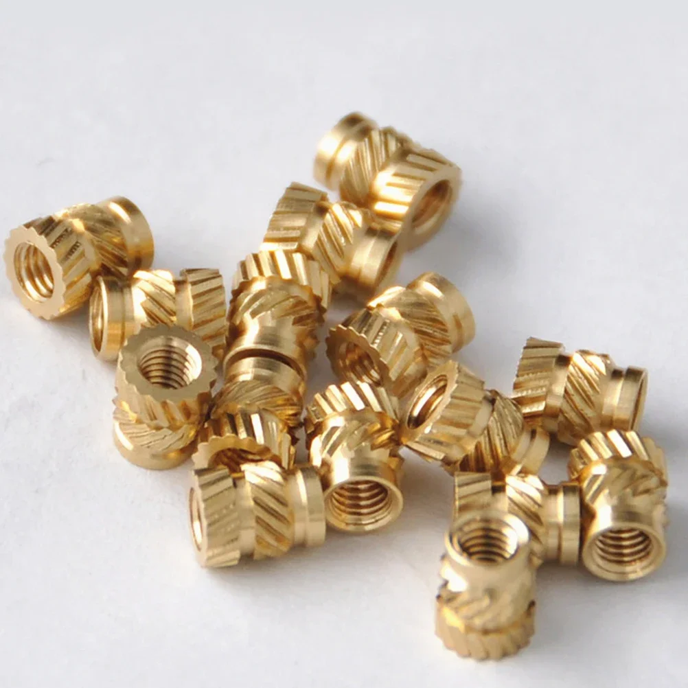 

Brass Knurled Inserts Nut 200pcs M3 M3*5.7-OD4.6 Thread Heat Embed Parts Female Pressed Fit into Holes for 3D Printing supplies