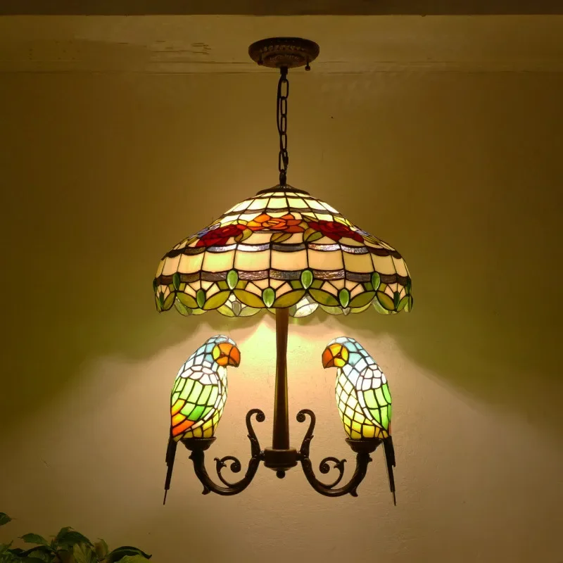 TEMAR Tiffany Parrot Chandelier Vintage Creative Color Glass Living Room restaurant Bedroom Hotel Corridor Pendant Lamp
TEMAR Tiffany Parrot Chandelier Vintage Creative Color Glass Living Room restaurant Bedroom Hotel Corridor Pendant Lamp