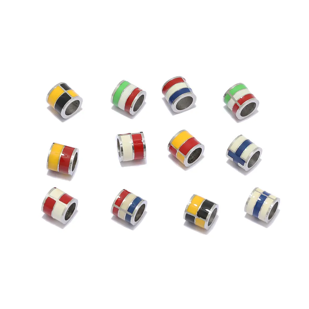 5pcs Classic National Flag Colorful Enamel Hole Beads DIY Necklaces Bracelets Stainless Steel Charms Spacer Beads Accessories
5pcs Classic National Flag Colorful Enamel Hole Beads DIY Necklaces Bracelets Stainless Steel Charms Spacer Beads Accessories