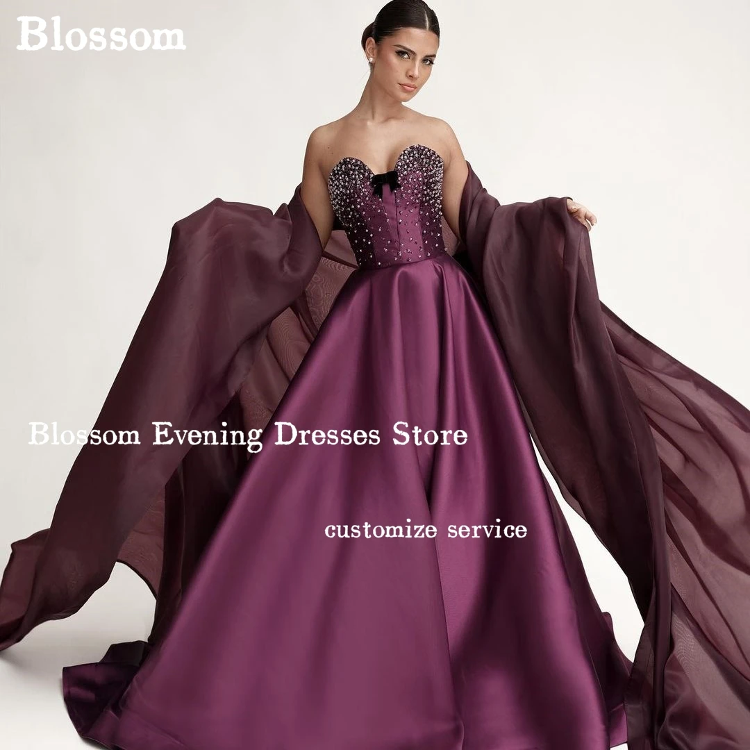 Beaded Sequins Luxury Evening Dresses 2024 A-line With Cape Arabia Purple Prom Dress Formal Wedding Party Gown Free Shipping
Beaded Sequins Luxury Evening Dresses 2024 A-line With Cape Arabia Purple Prom Dress Formal Wedding Party Gown Free Shipping