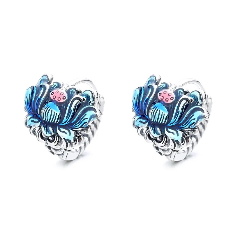 133FR ZFSILVER S925 Silver Korean Fashion Trendy Design Retro Color Glazed Lotus Flower Earring Charms Jewelry Party Girls Women
133FR ZFSILVER S925 Silver Korean Fashion Trendy Design Retro Color Glazed Lotus Flower Earring Charms Jewelry Party Girls Women