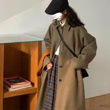 Elegant Woolen Coat Women Single-Breasted Korean Fashion Woolen Coat Women Spring Autumn Black Khaki Warm Jackets Female LD2873 
Elegant Woolen Coat Women Single-Breasted Korean Fashion Woolen Coat Women Spring Autumn Black Khaki Warm Jackets Female LD2873