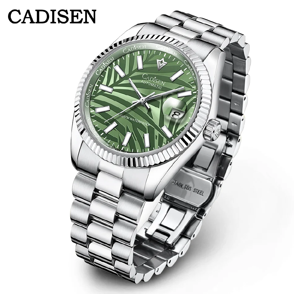 CADISEN Automatic Watch Men Mechanical Watches Olive Green Palm Motif Dial 316L Relogio Masculino 100M Waterproof Wristwatch
CADISEN Automatic Watch Men Mechanical Watches Olive Green Palm Motif Dial 316L Relogio Masculino 100M Waterproof Wristwatch