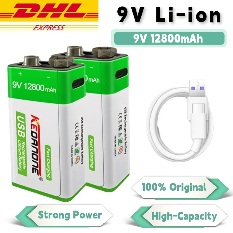 9V Battery 12800mAh li-ion Rechargeable battery Type-C Batteries 9v USB lithium for Multimeter Microphone Toy Remote Control
9V Battery 12800mAh li-ion Rechargeable battery Type-C Batteries 9v USB lithium for Multimeter Microphone Toy Remote Control
