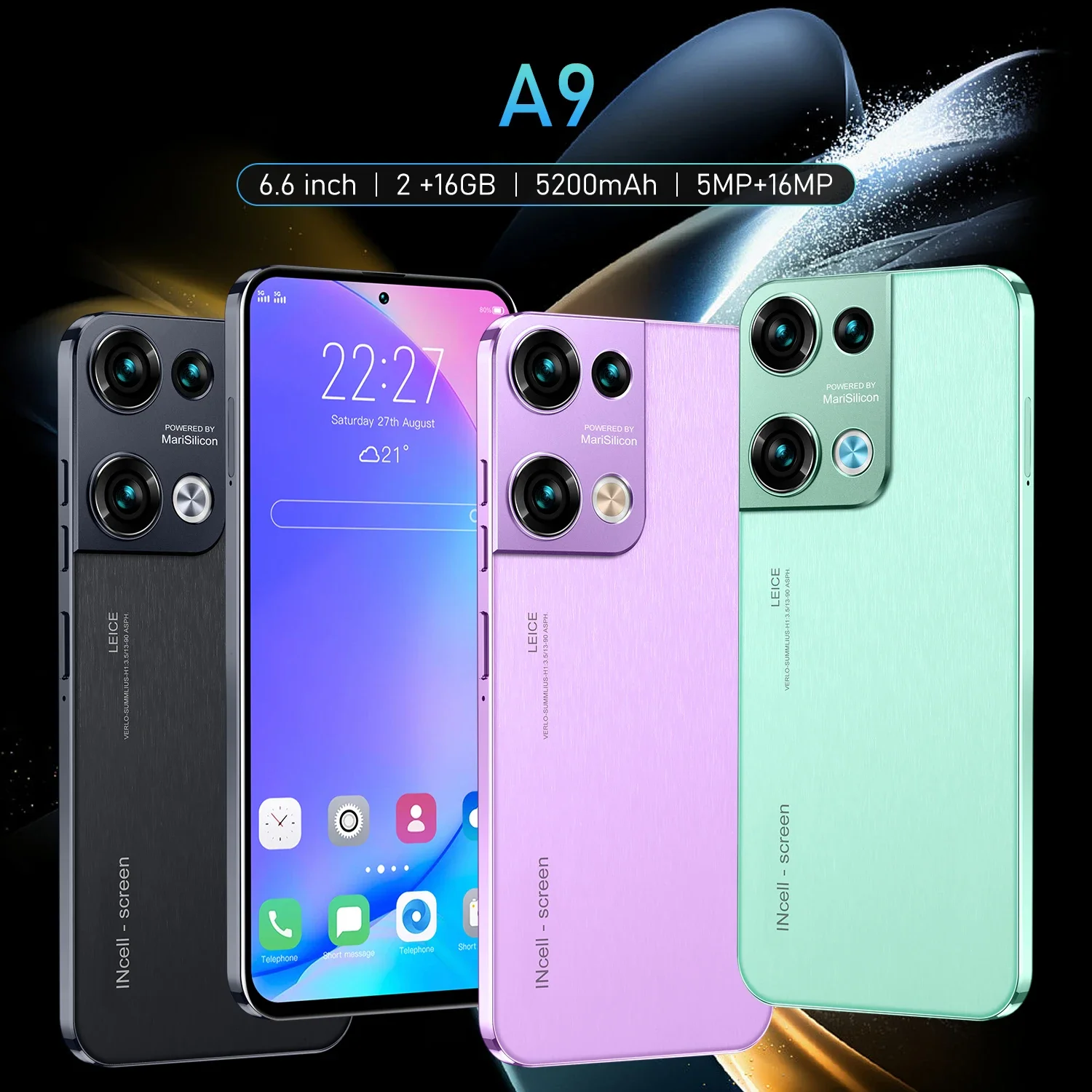 Amoi Global Version A9 Smartphone 4G Android 6.6inch HD Full Screen 2GB+16GB Mobile Phones Dual SIM Cards Cell Phone Brand
Amoi Global Version A9 Smartphone 4G Android 6.6inch HD Full Screen 2GB+16GB Mobile Phones Dual SIM Cards Cell Phone Brand
