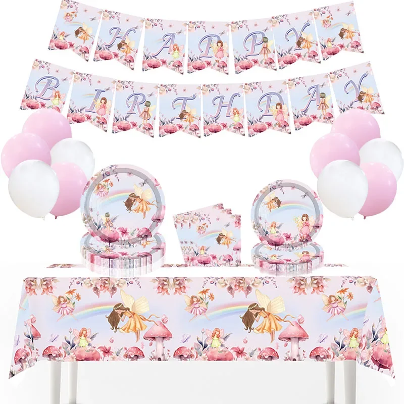 Pink Fairy Theme Birthday Party Decoration Baby Shower Girl Gift Disposable Tableware Anniversary Celebration Festive Supplies
Pink Fairy Theme Birthday Party Decoration Baby Shower Girl Gift Disposable Tableware Anniversary Celebration Festive Supplies