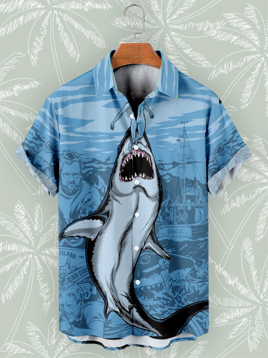 

Summer Hawaiian Beach Shirts Short Sleeve Shark 3D Print Casual Oversize Social Shirts For Men Cuba Chemise Homme 5XL Tops