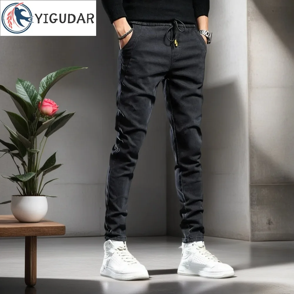 

Spring Summer Black Gray Cargo Jeans Men Streetwear Denim Jogger Pants Men Baggy Harem Jean Trousers Cargo Pants Men Jeans