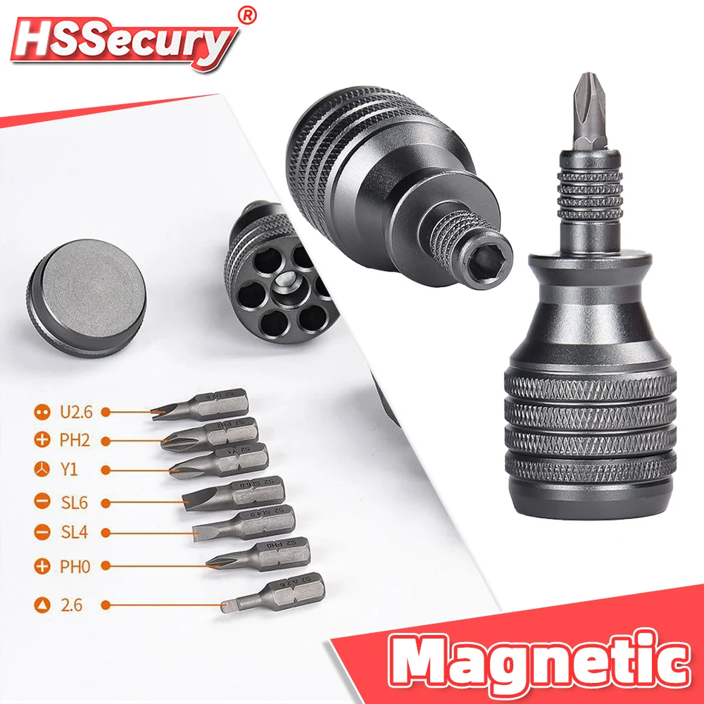 

10 in 1 Portable Ratchet Screwdriver Hidden Magnetic Screwdriver Head Multifunctional S2 Alloy Steel Drill Bit Hand Repair Tool