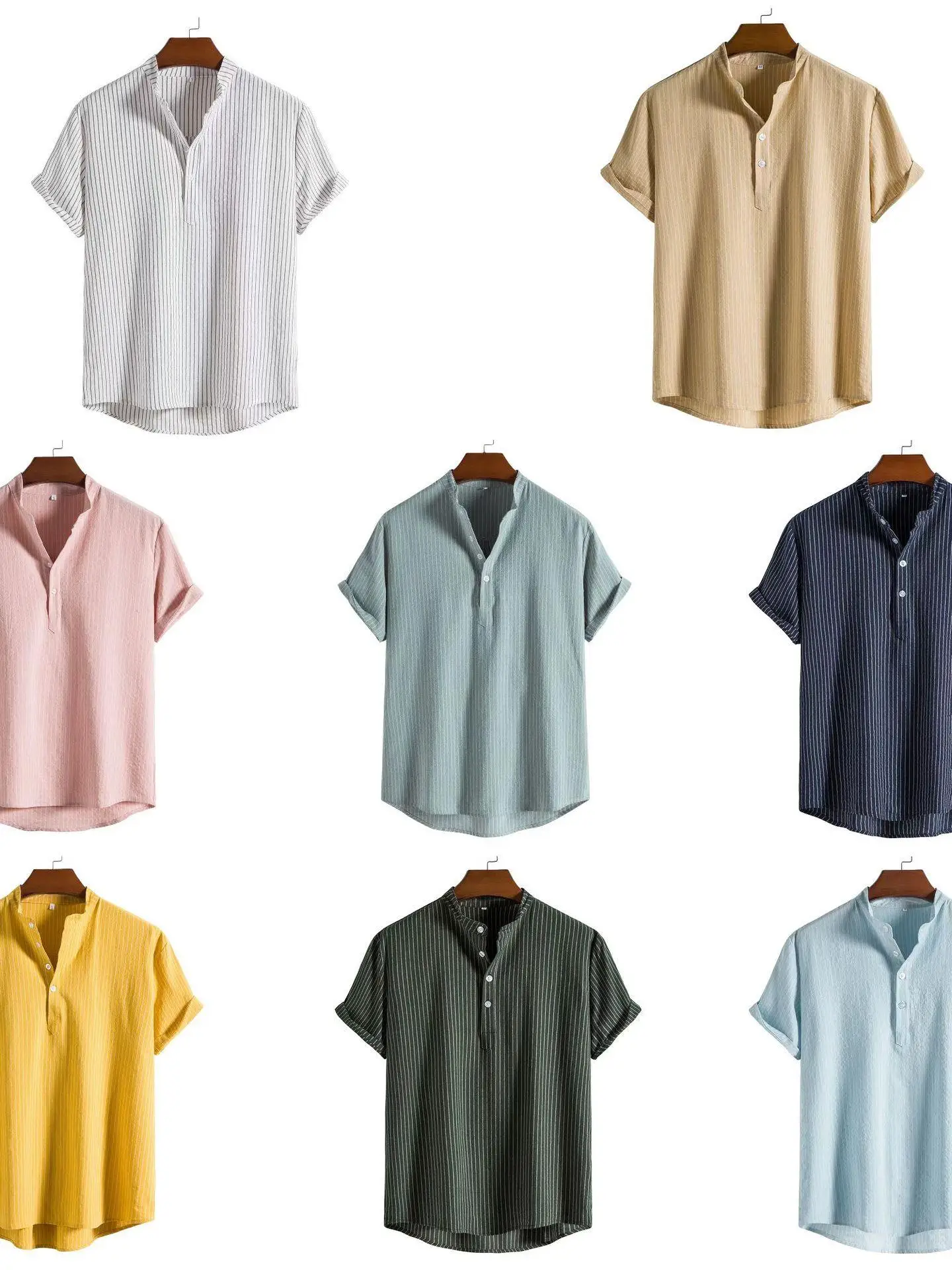 2024 Summer New Standing Neck Short Sleeved Shirt American Top Men's Shirts 
2024 Summer New Standing Neck Short Sleeved Shirt American Top Men's Shirts