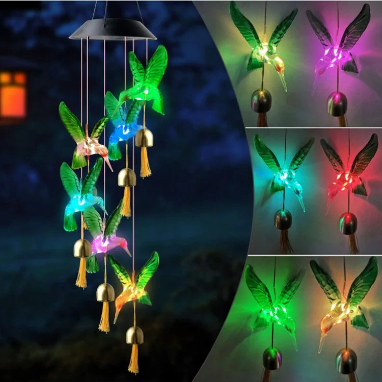 

Wind Chime Solar Butterfly Hummingbird Dragonfly Wind Chimes Outdoor Indoor Color Changing Light S Hook For Patio Yard Garden