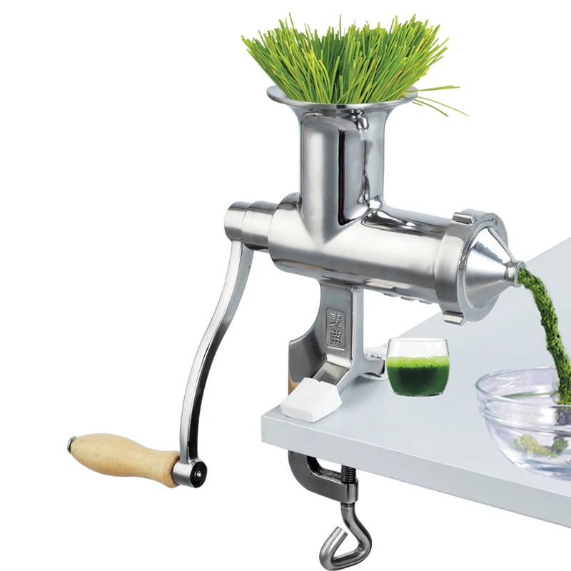 

Hand Stainless Steel Wheatgrass Juicer Manual Auger Slow Squeezer Fruit Wheat Grass Vegetable Orange Juice Press Extractor