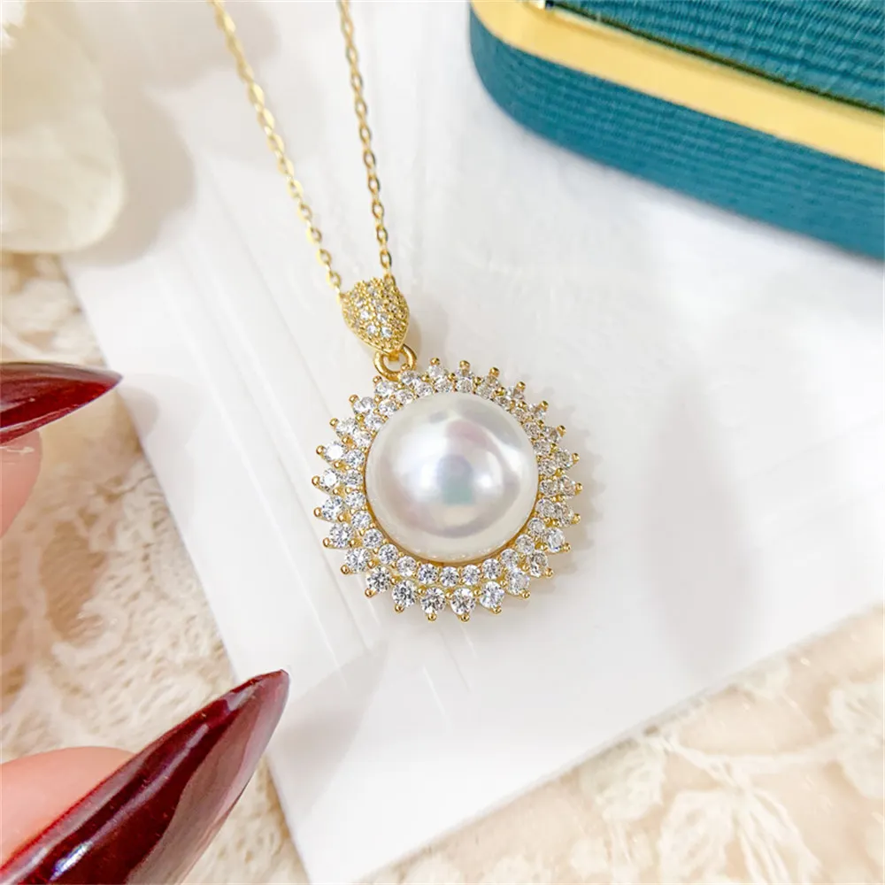 DIY pearl accessories S925 sterling silver pendant empty holder concealer silver necklace pendant with 11-12mm beads
DIY pearl accessories S925 sterling silver pendant empty holder concealer silver necklace pendant with 11-12mm beads