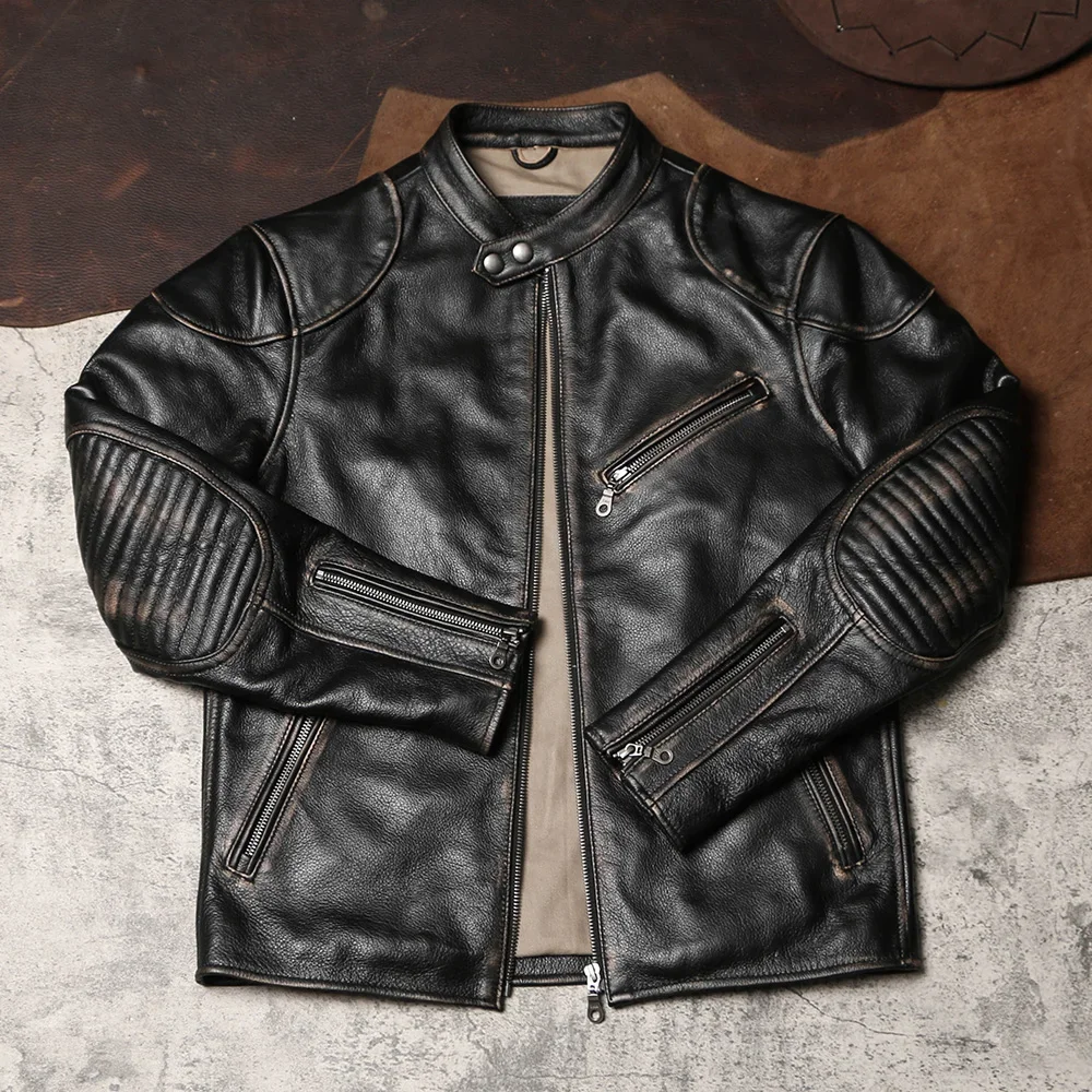 The Second Generation of Venom Retro Rubbing Motorcycle Leather Jacket Men's Stand Collar Slim Leather Jacket Top Layer
The Second Generation of Venom Retro Rubbing Motorcycle Leather Jacket Men's Stand Collar Slim Leather Jacket Top Layer