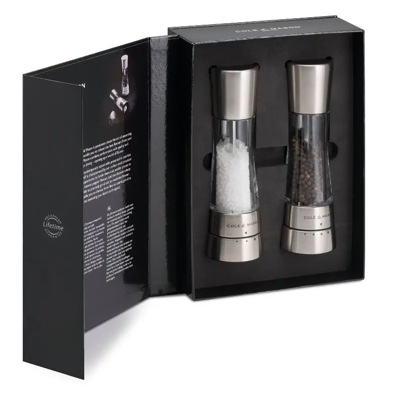 

Contemporary 7-Inch Stainless Steel Salt and Pepper Mill Gift Set for Culinary Aficionados