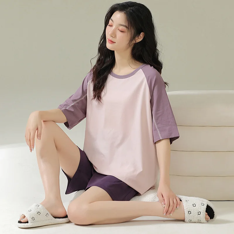 Short Sleeved Pants, Modal Pajamas, Women's Summer 2023 New Simple And Cute Loose Fitting Home Clothing Set Female Round Neck
Short Sleeved Pants, Modal Pajamas, Women's Summer 2023 New Simple And Cute Loose Fitting Home Clothing Set Female Round Neck