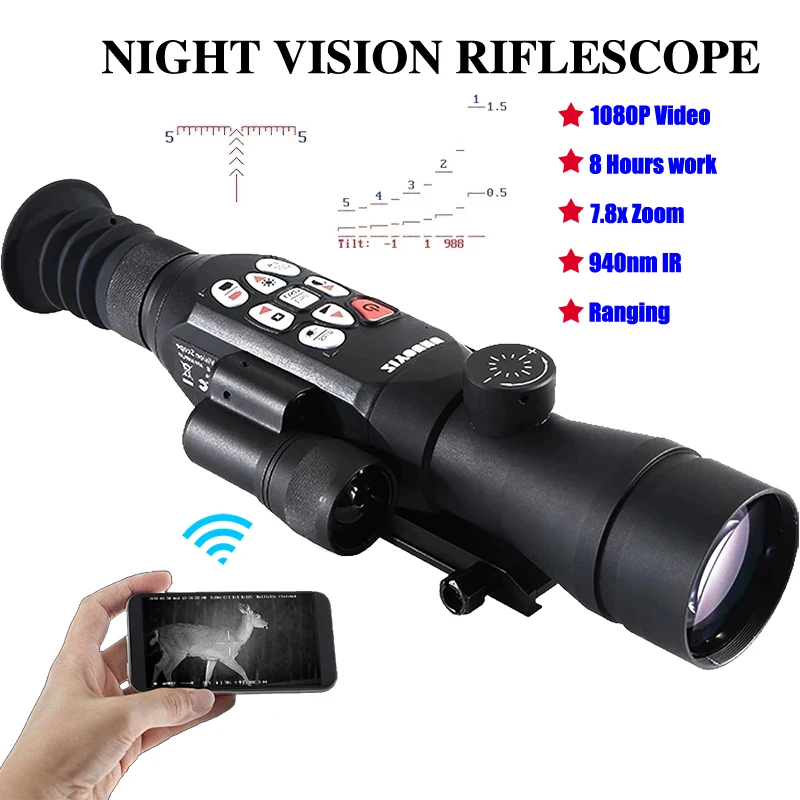 Caza Digital Night Vision Riflescope Monocular Sniper Sight Scope Built-in 350m Ranging Mount on Rifle Night Vewer for Hunting
Caza Digital Night Vision Riflescope Monocular Sniper Sight Scope Built-in 350m Ranging Mount on Rifle Night Vewer for Hunting