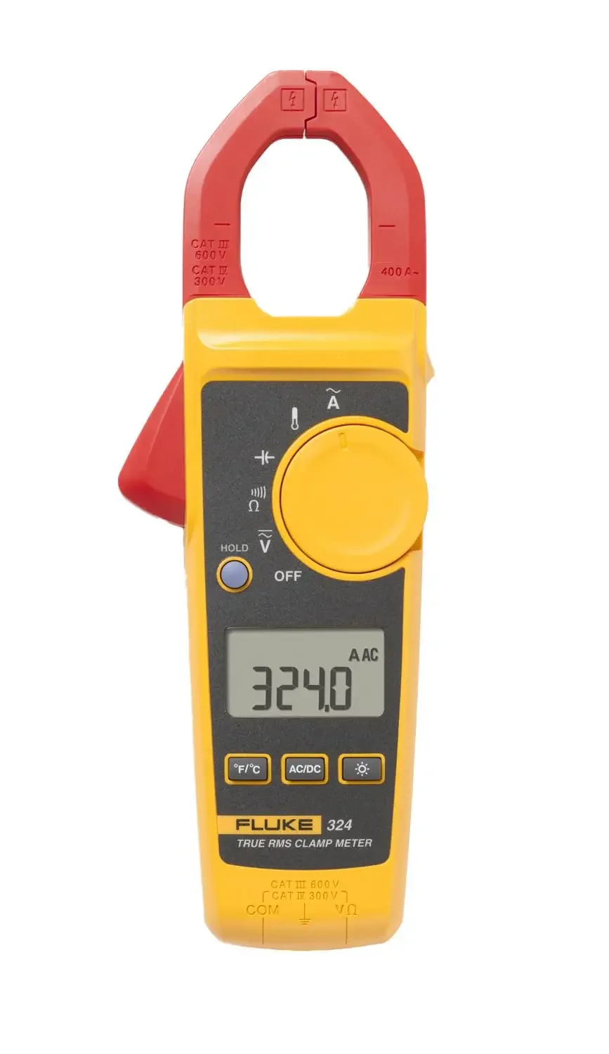 

New 324 True-RMS Clamp Meter with Temperature & Capacitance, Measure AC Current Up To 400 A and AC/DC Voltage Up to 600 V,