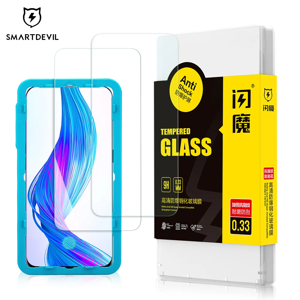 

SmartDevil Tempered Glass for OPPO Realme X2 Pro X50 Pro Screen Protector 2 pieces Mobile Phone Toughened Film Anti-fingerprint