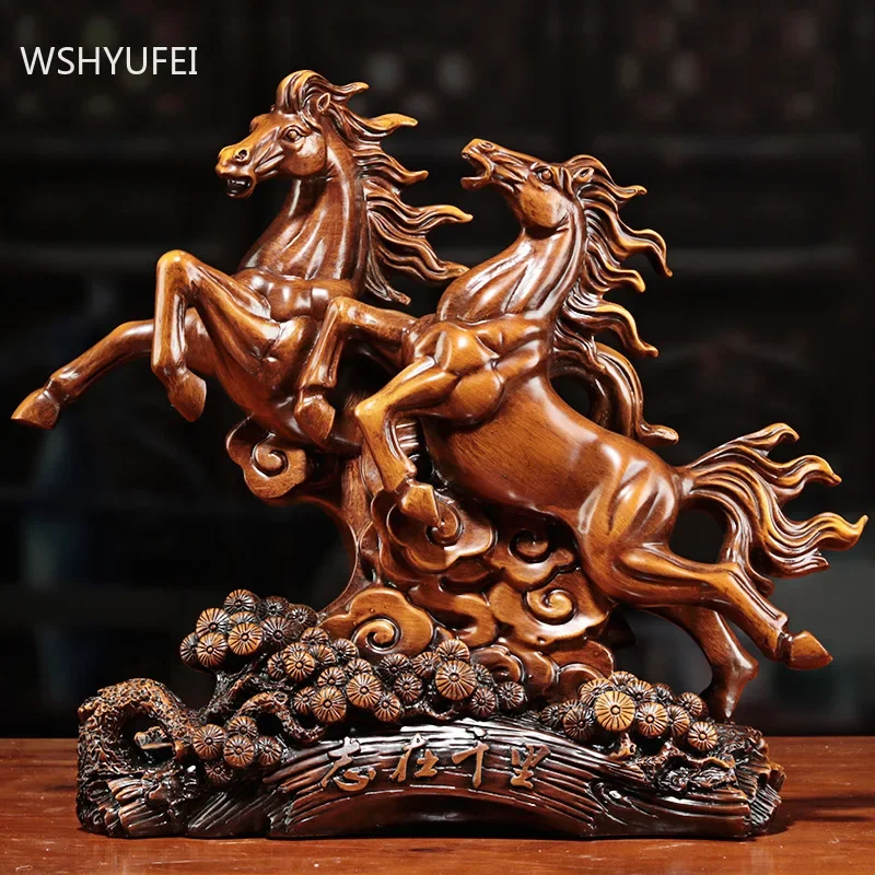 

Китайская статуя лошади из смолы, украшения для гостиной, винный шкаф, зодиакальные украшения, офисный декор, открытие магазина, подарки, поделки для дома