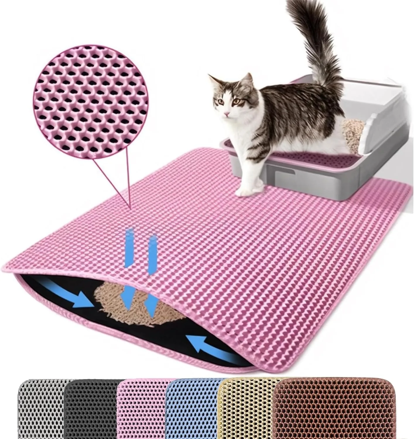 Double-Layer Waterproof Cat Litter Mat – Non-Slip, Wear-Resistant Litter Box Trapping Mat Double-Layer Waterproof Cat Litter Mat – Non-Slip, Wear-Resistant Litter Box Trapping Mat
