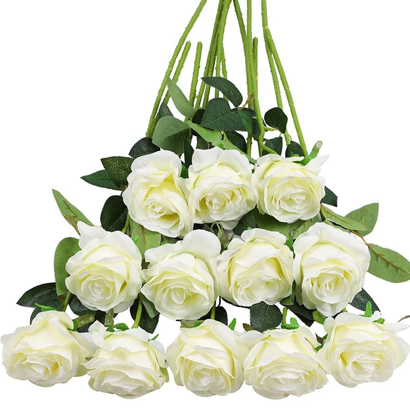 Roses Artificial Flowers 12Pcs Realistic Long Single Stem Fake Silk Rose Bouquet for Party Home Wedding Decor
Roses Artificial Flowers 12Pcs Realistic Long Single Stem Fake Silk Rose Bouquet for Party Home Wedding Decor