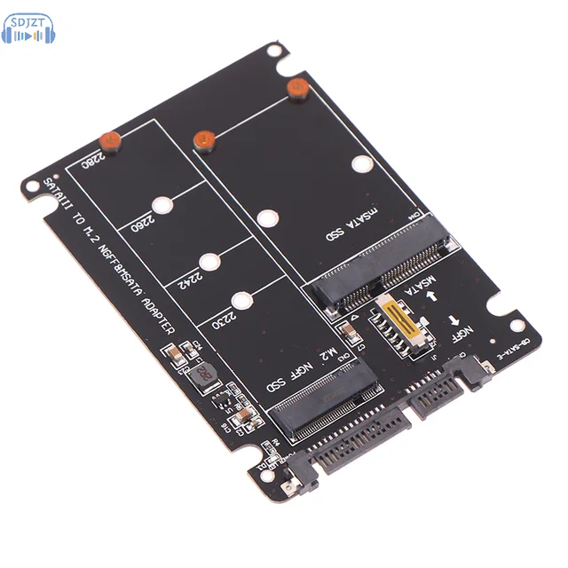 Carte adaptateur de disque dur SATA 60Gbps vers M2 NGFF SATA SSD MSATA SSD, adaptateur MSATA vers SATA M.2 NGFF vers SATA 2