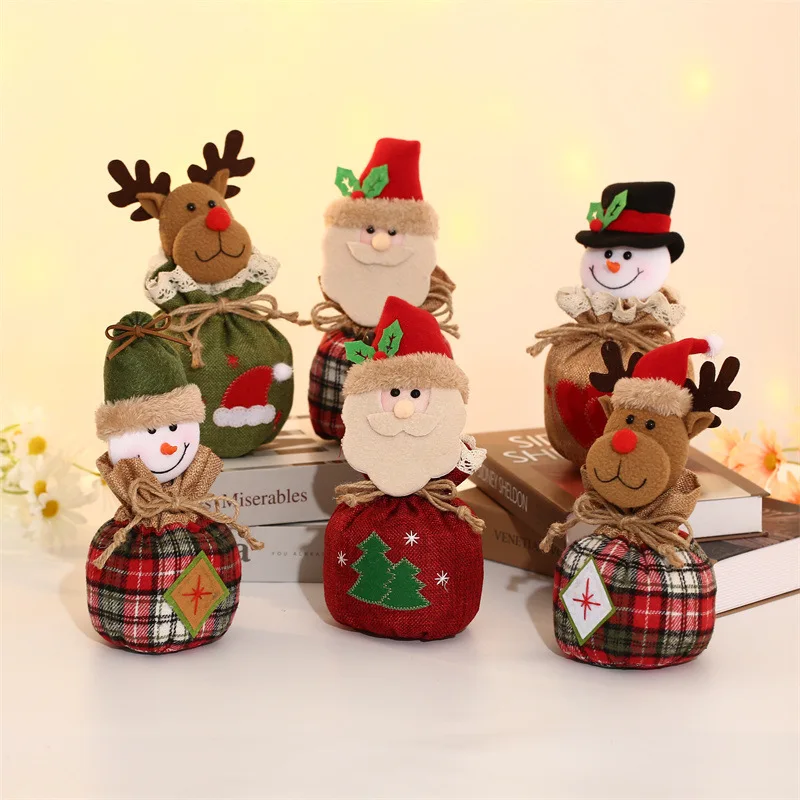 

Новые рождественские украшения, льняные мешки для яблок, подарочные пакеты для карт и снежинок для пожилых, детские подарочные пакеты, мешки для конфет, важные для рождественских небольших подарков