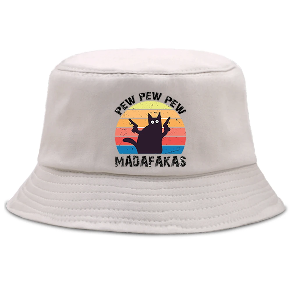 Black Cat Pew Madafaka Funny Bucket Hats Casual Sunscreen Fisherman's Caps Unisex Outdoor Beach Sun Hat Foldable Fishing Cap
Black Cat Pew Madafaka Funny Bucket Hats Casual Sunscreen Fisherman's Caps Unisex Outdoor Beach Sun Hat Foldable Fishing Cap