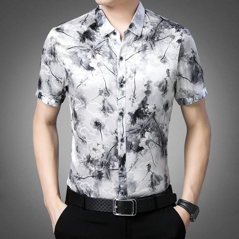 Ink And Wash Lotus 3D Print Men Shirt Silk Luxury Short Sleeve Summer Quality Smooth Comfortable Casual Vintage Camisa Masculina
Ink And Wash Lotus 3D Print Men Shirt Silk Luxury Short Sleeve Summer Quality Smooth Comfortable Casual Vintage Camisa Masculina