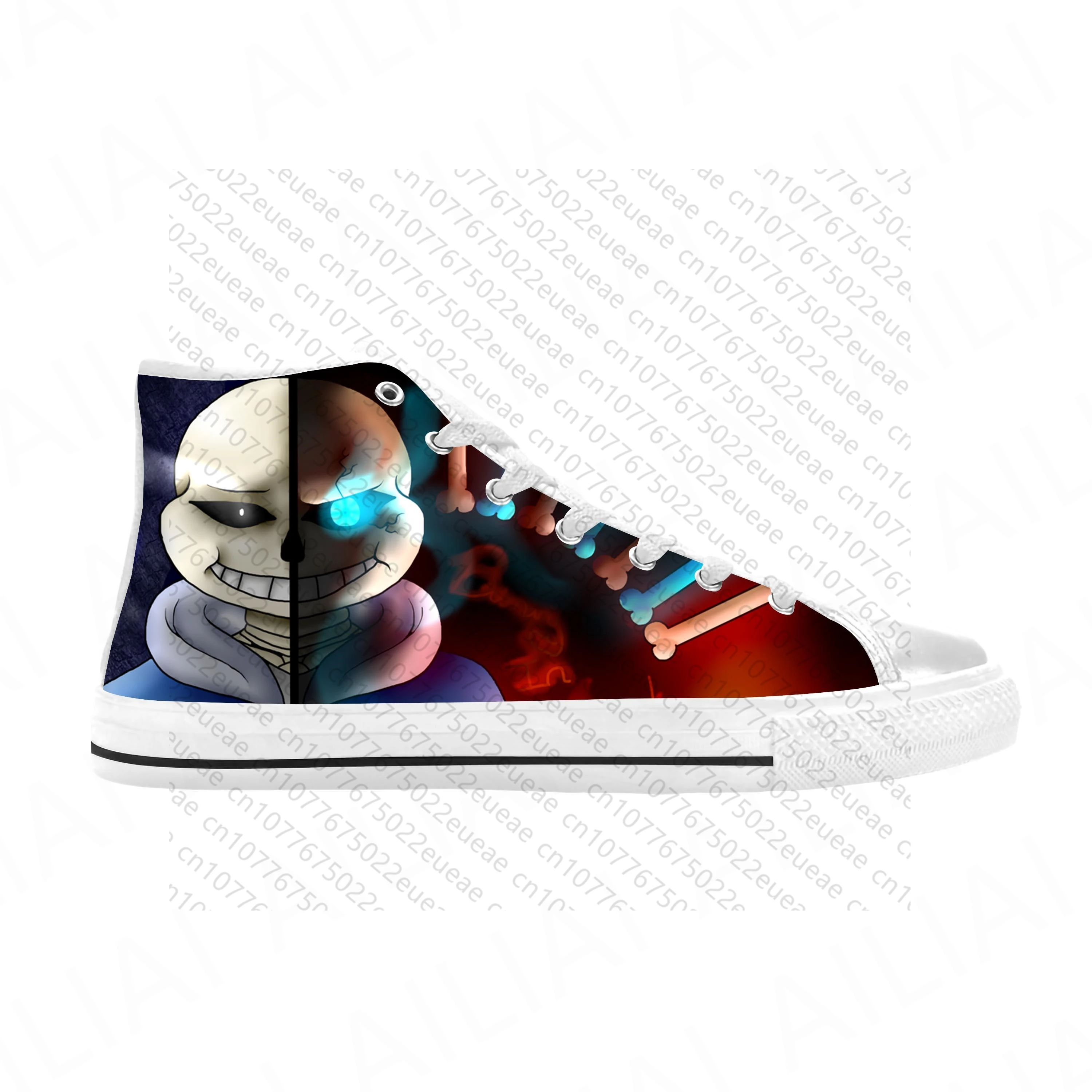 

Anime Cartoon Game Undertale Sans Skull Skeleton Casual Cloth Shoes High Top Comfortable Breathable 3D Print Men Women Sneakers