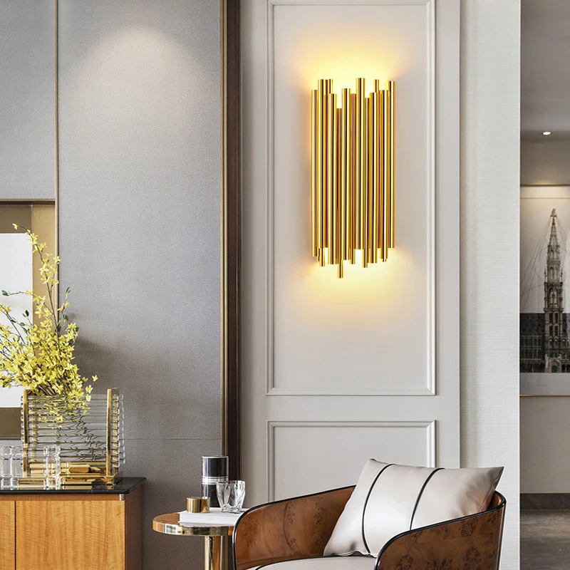 

Moderno luxo ouro E14 lâmpada de parede corredor escada sala de estar fundo quarto cabeceira decoração lâmpada de parede