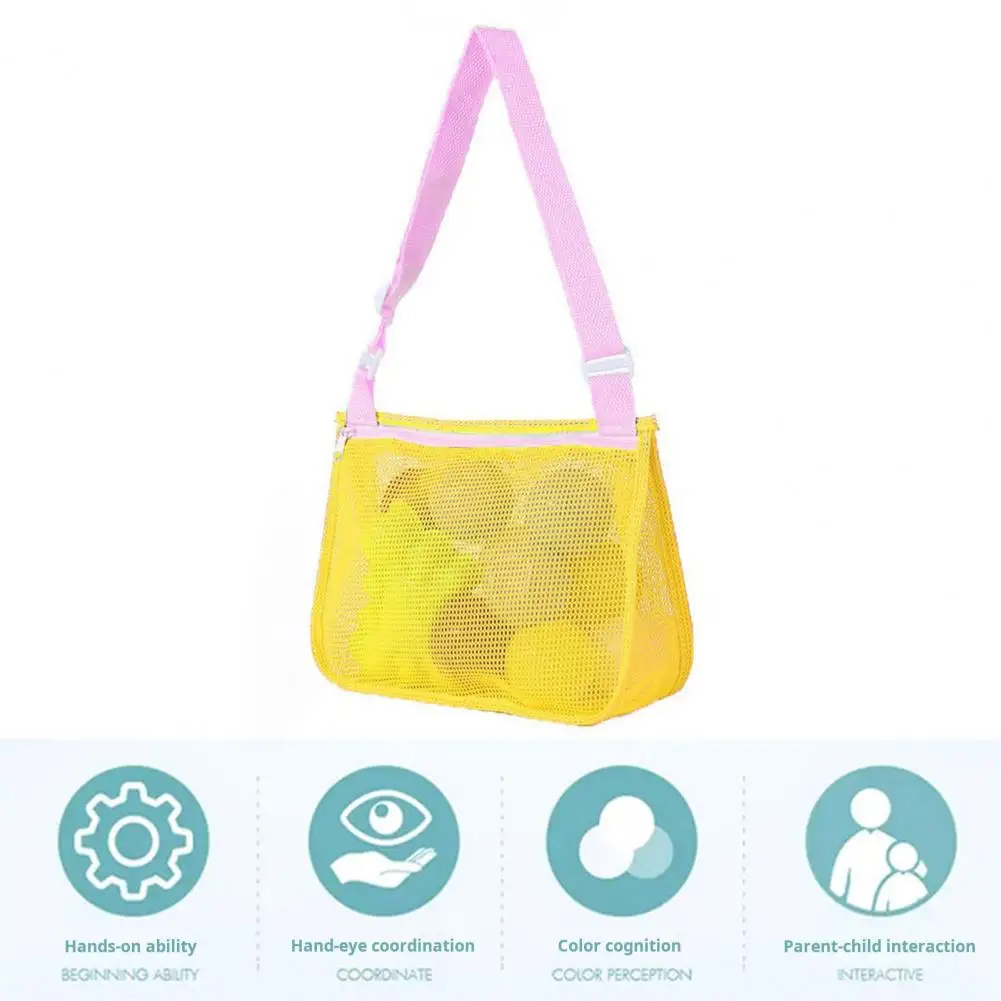 Mesh Shoulder Strap Beach Bag Capacity Beach Bag with Adjustable Strap for Baby Toys Seashell Storage for Travel for Children 
Mesh Shoulder Strap Beach Bag Capacity Beach Bag with Adjustable Strap for Baby Toys Seashell Storage for Travel for Children