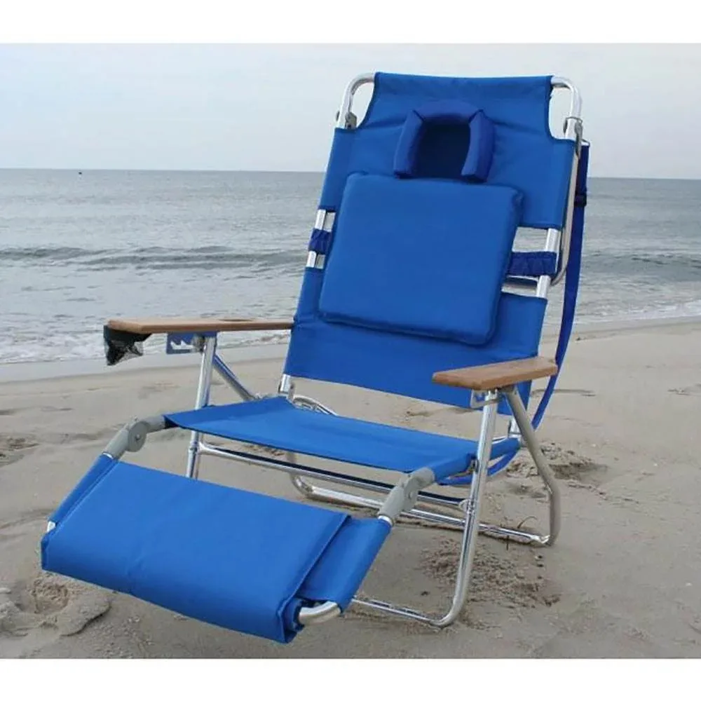 Deluxe Padded 3-N-1 Outdoor Lounge Reclining Beach Chair, Blue Outdoor Furniture Folding Chair
Deluxe Padded 3-N-1 Outdoor Lounge Reclining Beach Chair, Blue Outdoor Furniture Folding Chair
