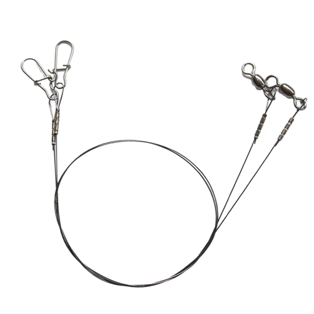 2pc Fishing Titanium Wire Leader Line With Swivel Duo-Lock Snap For Predatory Fish Anti-winding Low Friction Fishing Leader Line
2pc Fishing Titanium Wire Leader Line With Swivel Duo-Lock Snap For Predatory Fish Anti-winding Low Friction Fishing Leader Line